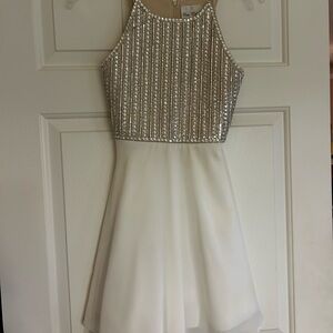 Rare Editions Sparkling Silver and White Dress